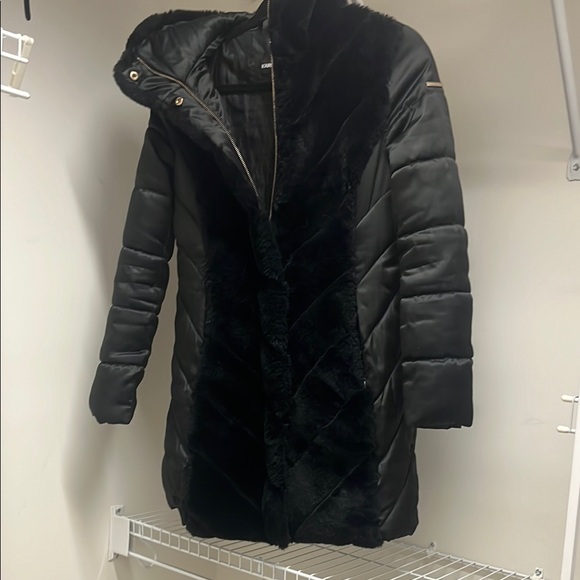 Karl Lagerfeld Black Puffer Jacket with Hood - Picture 1 of 4